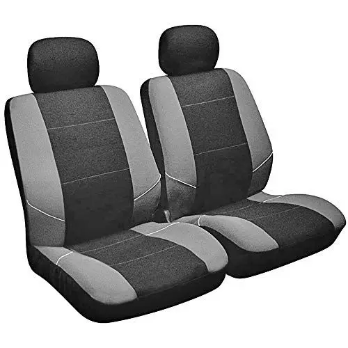 Produktbild: Sakura Merton SS3633 Autschonbezüge, schwarz-grau, Vordersitze und Kopfstützenbezügen - vollständiges Set, universelle Passform, elastische Säume, Seiten-Airbag-kompatibel, maschinenwaschbar