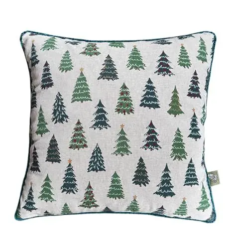 Produktbild: SALAD HOUSE Kissenbezug Weihnachten, Herbst Deko Kissenhülle Baumwolle, Kissenbezüge Weihnachtsdeko, Zimmer Deko Aesthetic, Sofakissen Bezüge,1x Pillow Case 45x45, Ohne Kissenfüllung,Weihnachtsbaum