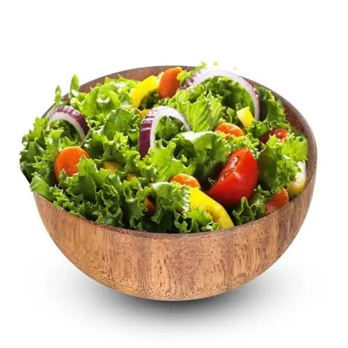 Produktbild: Salat Schüssel Aus Holz, Japanischer Holzschale, Einzigartig Handgefertigt Kokosnuss Schale, Holz Verhindert Verbrühungen 8x3.5cm Holzschüssel, Für Nudeln, Reis, Suppe, Dip-Saucen Und Salate