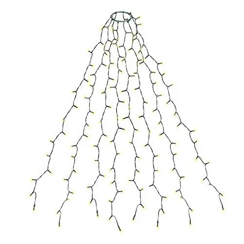 Produktbild: SALCAR 2m Christbaumbeleuchtung mit Ring und 8 Girlanden, 280er LED Überwurf Lichterkette Weihnachtsbaum für 150cm, 180cm, 210cm, 240cm Tannenbaum - Warmweiß