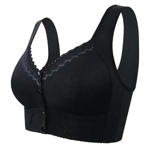 Produktbild: Sale Angebote Bh Bralette Bequemer Baumwoll Bh Für Senioren 2024 Neuer Bequemer Bh Damen Große Größe Vorne Offen Schnalle Nicht-Stahl-Ring Versammelt, Um Seite Brüste Schön Bustier Mädchen 152 Sale
