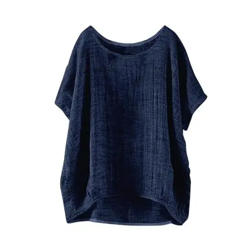 Produktbild: Sale Angebote Bluse Mintgrün Tshirt Damen Summer Short Sleeve Solid Casual Loose Linen Top Yoga Shirt Damen Locker Sommer Große Größen Shirt Summer Quadratischer Ausschni Sale Angebote Herz T Shirt