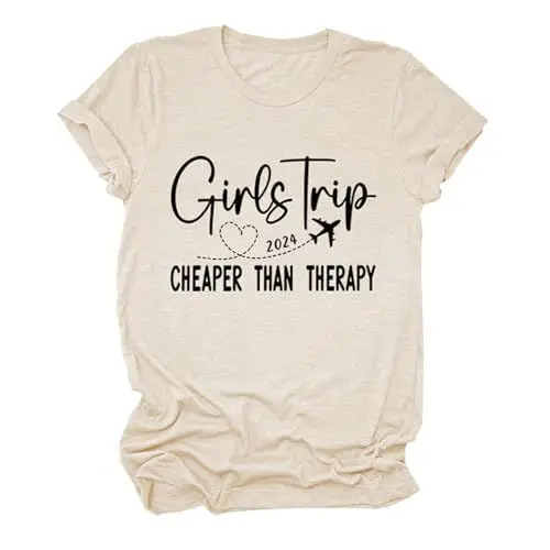 Produktbild: Sale Angebote Damen-Oberteile, Mädchen-Reise-Shirts, T-Shirt mit Buchstaben-Aufdruck, lässig, O-Ausschnitt, Kurze Ärmel, T-Shirts, Sommer-Urlaubs-Outfits Metallic Oberteil Sale Angebote Bestellung
