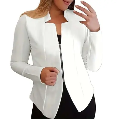 Produktbild: Sale Angebote Damen Bekleidung Fleecejacke Damen Herbstjacke Vorne Offen, Elegant, Langärmelig, Für Arbeit, Büro, Oberbekleidung, Damenbekleidung, Vegan Schnittmuster Pullover Damen Jacke Herbst Sale