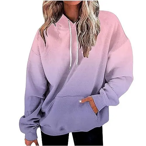 Produktbild: Sale Angebote Sale Angebote Hoodie Pullover Damen Pullover Damen Kapuzenpullover Sweatshirt Jacke Damen Blau Kuscheliger Pullover Oversize Langarmshirt Damen Groesse M Marken Oberteile Damen Sale