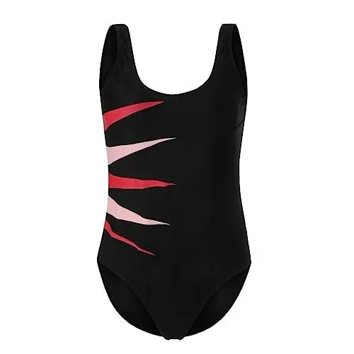 Produktbild: Saledamen Badeanzug Damen Große Größe Bauchweg Plus Size Tankini Grobe Gröben 50 Bademode Swimsuit Blumenmuster Lässig Curvy Einteilige Schwarz Strandmode Erstkommunion Geschenke Mädchen