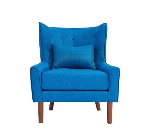 Produktbild: SalesFever Ohrensessel mit Armlehnen und Stoffbezug, Polyester, Holz, Blau, HxBxT: 89x78x82 cm