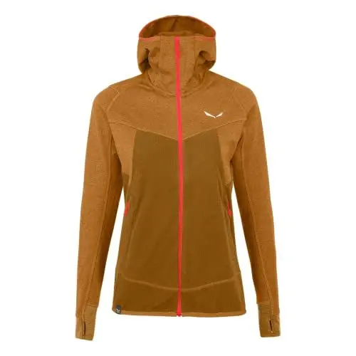 Produktbild: Salewa Puez Hybrid Polarlite Damen Fleecejacke Mit Kapuze, Golden Brown Melange