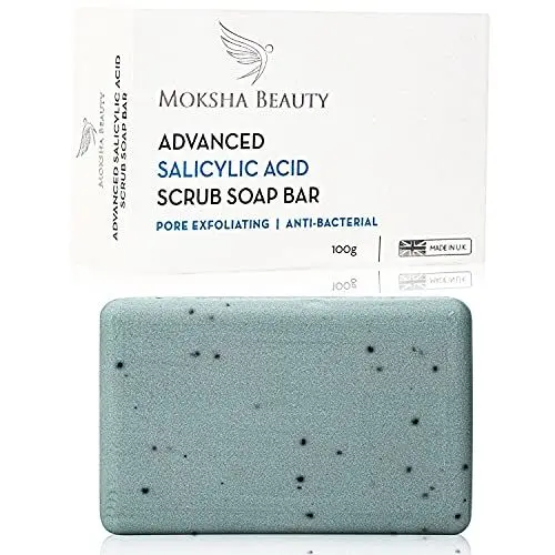 Produktbild: Salicylsäure-Körperseife, hergestellt in Großbritannien, fortschrittliche Körperpeeling-Behandlung, Gesichtsseife, paraben- und tierversuchsfrei, 100 g