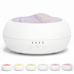 Produktbild: SALKING Aroma Diffuser, 250ml Ultraschall Öl Aromatherapie Diffusor für ätherische Öle, Raumbefeuchter Elektrisch Duftlampe, 7 Farbe Weiß Holzmaserung Diffusor für Zuhause Büro Oder Yoga