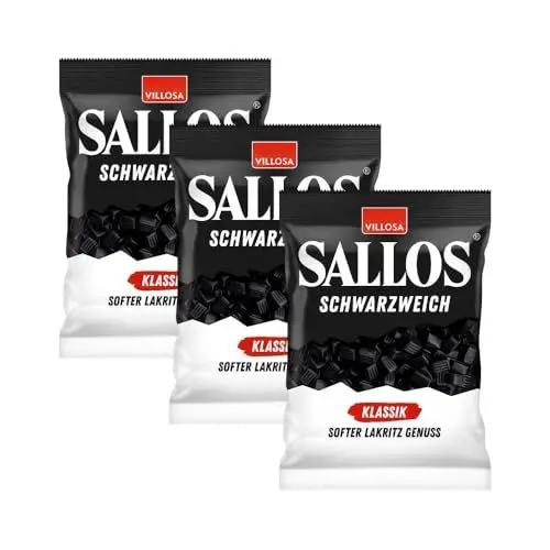 Produktbild: Sallos Schwarzweich Klassik 3x200g – Intensiv weiche Lakritz