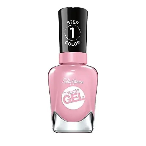 Produktbild: Sally Hansen Miracle Gel Nagellack ohne künstliches UV-Licht Pinky Promise, rosa, mit intensiv glänzendem Gel-Finish, Nr. 160, (1 x 14,7 ml)