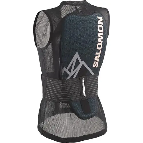 Produktbild: Salomon Flexcell Pro Weste Damen Rückenschutz Ski Snowboarden MTN, Anpassungsfähiger Schutz, Atmungsaktivität und Einfach Anzupassen, Schwarz, L