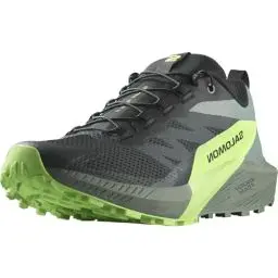 Produktbild: Salomon Herren Sense Ride 5 Traillaufschuhe, Black Laurel Wreath Green Gecko, 44 2/3 EU