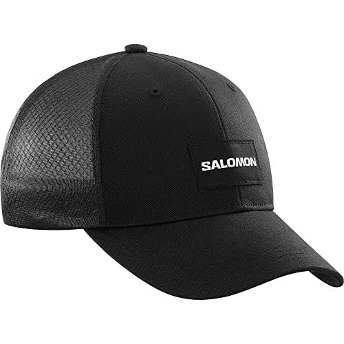 Produktbild: Salomon Trucker Unisex Gebogene Kappe Trail Running Wandern MTB Lauf, Auffälliger Style, Vielseitiger Einsatz, Atmungsaktiver Komfort, Schwarz, M/L