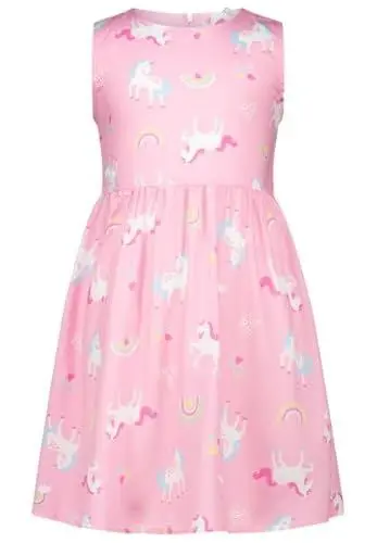 Produktbild: SALT AND PEPPER BY KIDS PARK Mädchen Kleid aus Viskose mit Einhorn All Over Print