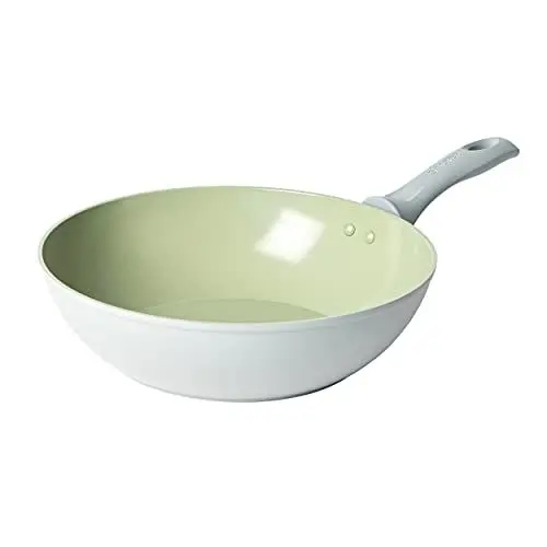 Produktbild: Salter Wokpfanne Induktion 28cm, Wok Pfanne mit Antihaftbeschichtung, Induktions Wok Titan-Keramik XXL für Asiatisches Kochen, PFAS-frei mit Bakelite-Griff