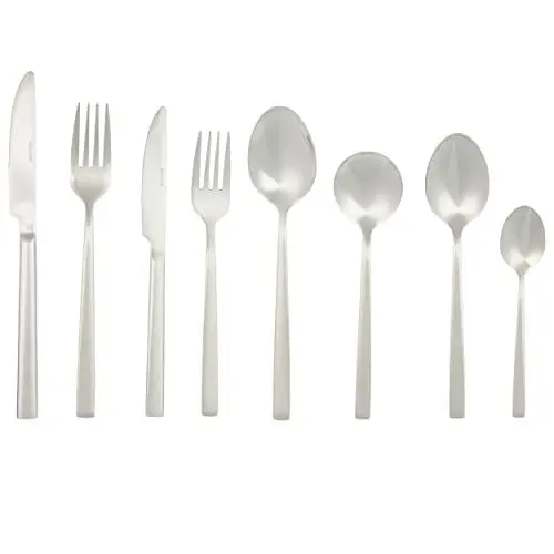 Produktbild: Salter BW12427EU7 Winslow 44-teiliges Besteck Set - Edelstahl Besteck, Service für 6 Personen, beinhaltet Messer, Gabeln, Teelöffel, Suppenlöffel, Servierlöffeln und Dessertbesteck, 25 Jahre Garantie