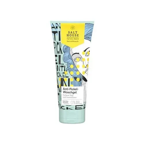 Produktbild: SALTHOUSE Natural Minerals Anti-Pickel-Waschgel 200 ml - Cleanser mit Original Totes Meer Mineralien & Salizylsäure – Gesichtsreinigung gegen Pickel & Hautunreinheiten – 100% biologisch abbaubar vegan