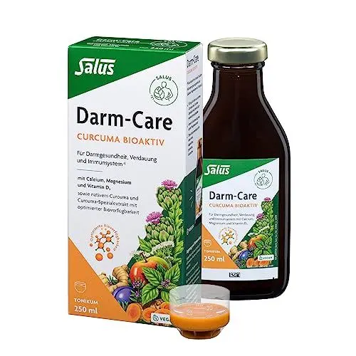 Produktbild: Salus - Darm-Care Curcuma Bioaktiv Tonikum - 1x 250 ml Tonikum - Nahrungsergänzungsmittel mit Calcium, Magnesium und Vitamin D3 - Für Darmgesundheit, Verdauung und Immunsystem