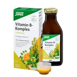 Produktbild: Salus - Vitamin-B-Komplex - 1x 250 ml Tonikum - Nahrungsergänzungsmittel mit B-Vitaminen - für Energie und Nerven - mit 6 wichtigen B-Vitaminen - vegan