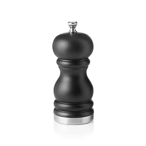 Produktbild: Salzmühle mit Keramikmahlwerk, 11 cm, schwarz matt, Holz