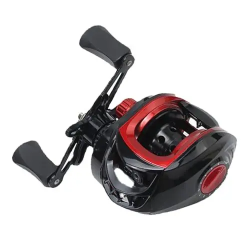 Produktbild: Metall-Baitcasting-Rolle, Leistungsstarke, Leichte, Glatte Baitcaster-Angelrolle mit Langem Wurf, Salzwasser und Süßwasser (Linke Hand)
