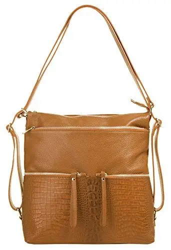 Produktbild: Samantha Look Schultertasche echt Leder Damen | Made in Italy | 2in1 Multifunktionstasche | wandelbare Citybag mit Smartphonefach | 020899