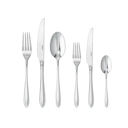 Produktbild: Sambonet 52515-83 Dream Monoblock-Geschirrset, 36-teilig - 6 Gabeln, 6 Löffel, 6 Messer, 6 Obstgabeln, 6 Obstmesser und 6 Teelöffel, Edelstahl, Geschirr, Spülmaschinenfest, Silber