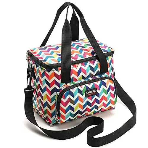 Produktbild: SAMERIO Kühltasche Groß Isolierte Lunchtasche Isoliertasche zur Unterwegs Arbeit Schule Strand Lunch Tasche Picknicktasche für Erwachsener Damen und Herren