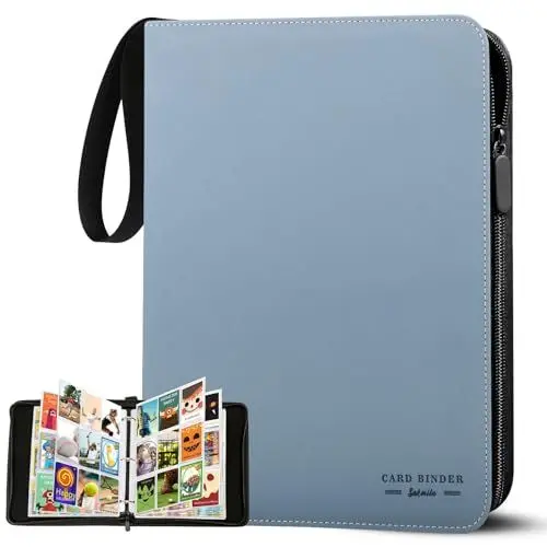 Produktbild: Sammelkarten Album 9 Fächer,40 Seiten Sammelalbum Binder für bis zu 720 Karten, Karten Sammelmappe Groß für Spielkarten, Sportkarten, Ninjago, TCG, MTG-Karten (Gray)