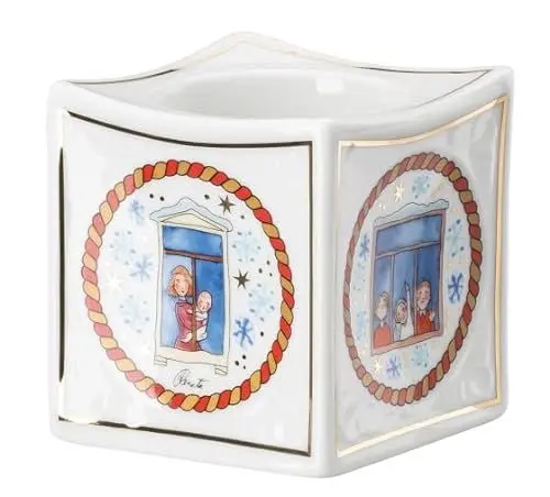 Produktbild: Hutschenreuther 02259-727412-27845 Sammelkollektion 22 Weihnachtsabend Porzellanlicht, Würfel, 6,30 cm x 6,30 cm x 7,20 cm