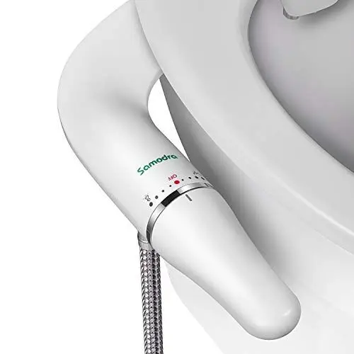 Produktbild: SAMODRA Bidet Aufsatz,Ultra-Slim Nicht Elektrisch Bidet Einsatz Für Toilette mit,Doppel Düsen Bidet Toilettenaufsatz,Spart Papier,Einfache Kontrolle WC-Aufsatz,Po-Dusche, Taharet,Weiß