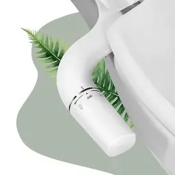 Produktbild: SAMODRA Ultradünnes, minimalistisches Bidet für Toilette mit nicht elektrischer Doppeldüse (Front- und Heckwäsche), Frischwasser-Bidet-Toilettensitz-Befestigung