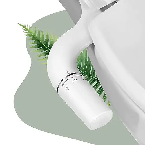 Produktbild: SAMODRA Ultradünnes, minimalistisches Bidet für Toilette mit nicht elektrischer Doppeldüse (Front- und Heckwäsche), Frischwasser-Bidet-Toilettensitz-Befestigung