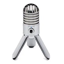 Produktbild: Samson Meteor Mic - Portable USB Studio Quality Condenser Microphone - High Performance, General Purpose/Podcast/Gaming/Music Recording Microphone, 16-bit, 44.1/48kHz resolution, Silver Chrome