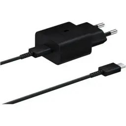 Produktbild: Samsung 15 Watt USB Type-C Schnellladeadapter, Ladegerät mit Datenkabel, Schwarz