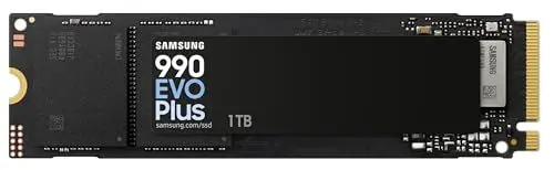 Produktbild: Samsung 990 EVO Plus NVMe M.2 SSD 1 TB, PCIe 4.0 x4 / PCIe 5.0 x2, NVMe 2.0 (2280), 7.150 MB/s Lesen, 6.300 MB/s Schreiben, Interne SSD für Gaming und Grafikbearbeitung, MZ-V9S1T0BW