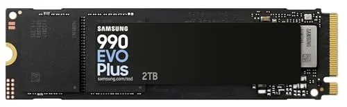Produktbild: Samsung 990 EVO Plus NVMe M.2 SSD 2 TB, PCIe 4.0 x4 / PCIe 5.0 x2, NVMe 2.0 (2280), 7.250 MB/s Lesen, 6.300 MB/s Schreiben, Interne SSD für Gaming und Grafikbearbeitung, MZ-V9S2T0BW