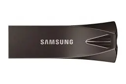 Produktbild: Samsung BAR Plus USB-Stick Typ-A, 512 GB, 400 MB/s Lesen, 110 MB/s Schreiben, Widerstandsfähiger USB 3.2 Speicherstick mit Schlüsselring, Titan Gray, MUF-512BE4/APC