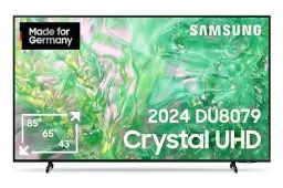Produktbild: Samsung Crystal UHD 4K DU8079 Fernseher 43 Zoll, Samsung TV mit Dynamic Crystal Color, 4K Upscaling, AirSlim Design, Smart TV, GU43DU8079UXZG, Deutsches Modell (2024)