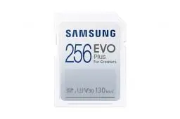 Produktbild: Samsung EVO Plus SD-Karte, 256 GB, SDXC UHS-I U3, Full HD, 130 MB/s Lesen, Speicherkarte für Spiegelreflexkameras und Systemkameras, MB-SC256K/EU