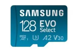 Produktbild: Samsung EVO Select (2024) microSD-Karte + SD-Adapter, 128 GB, Speicherkarte für Smartphone und Tablet, UHS-I U3, 4K UHD, Full HD, 160 MB/s Lesen, MB-ME128SA/EU