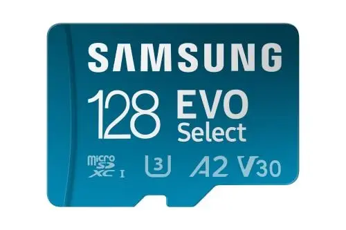 Produktbild: Samsung EVO Select (2024) microSD-Karte + SD-Adapter, 128 GB, Speicherkarte für Smartphone und Tablet, UHS-I U3, 4K UHD, Full HD, 160 MB/s Lesen, MB-ME128SA/EU