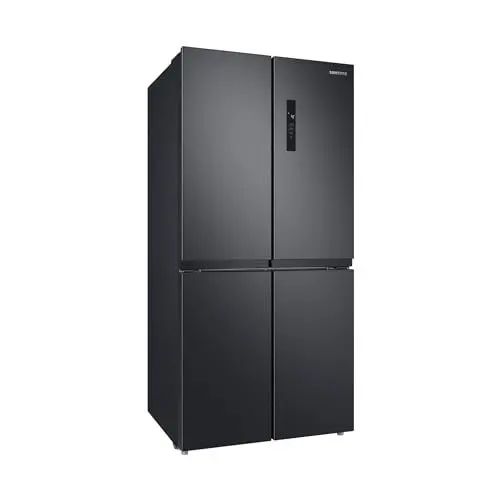 Produktbild: Samsung French-Door-Kühlschrank mit Gefrierfach, 179 cm, 488 l, Twin Cooling+, Power Cool & Power Freeze, Twist Ice Maker, Premium Black Steel, RF48A400EB4/EG