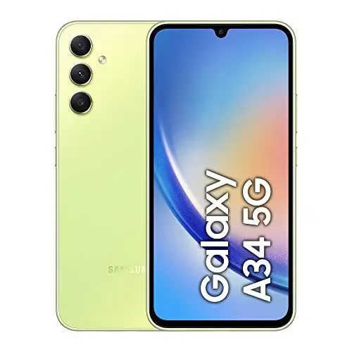Produktbild: Samsung Galaxy A34 5G, Android Smartphone, 6,6 Zoll Dynamic AMOLED Display, 5.000 mAh Akku, 256 GB/8 GB RAM Handy in Awesome Lime inkl. 30 Monate Herstellergarantie (Exklusiv bei Amazon)