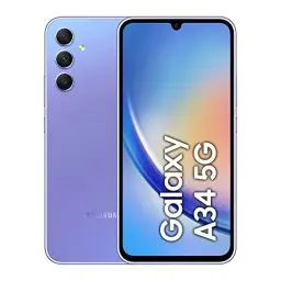 Produktbild: Samsung Galaxy A34 5G, Android Smartphone, 6,6 Zoll Dynamic AMOLED Display, 5.000 mAh Akku, 128 GB/6 GB RAM Handy in Awesome Violet inkl. 30 Monate Herstellergarantie (Exklusiv bei Amazon)
