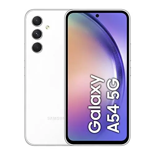 Produktbild: Samsung Galaxy A54 5G, Android Smartphone, 6,4 Zoll Dynamic AMOLED Display, 5.000 mAh Akku, 256 GB/8 GB RAM Handy in Awesome White inkl. 30 Monate Herstellergarantie (Exklusiv bei Amazon)
