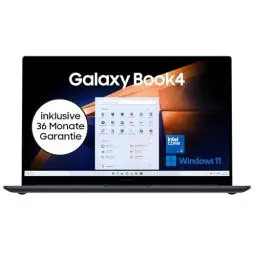 Produktbild: Samsung Galaxy Book4 Notebook, 15,6-Zoll-Display, Intel Core 3-Prozessor, 8 GB RAM, Laptop mit 256 GB Speicher, Gray, 3 Jahre Herstellergarantie (Exklusiv auf Amazon)
