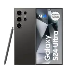 Produktbild: Samsung Galaxy S24 Ultra AI Smartphone, Android-Handy ohne Vertrag, 12GB RAM/256GB Speicher, 200-MP-Kamera, S Pen, Lange Akkulaufzeit, Titanium Black, 3 Jahre Herstellergarantie
